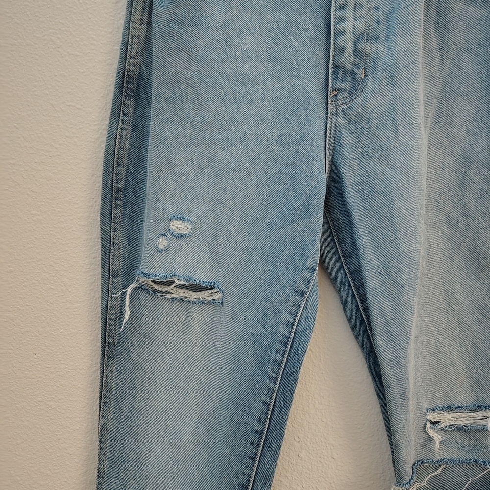 ROLLA'S Elle Garage Worn Blue Distressed Straight Leg Jeans Sz 26 High Rise - Picture 7 of 16